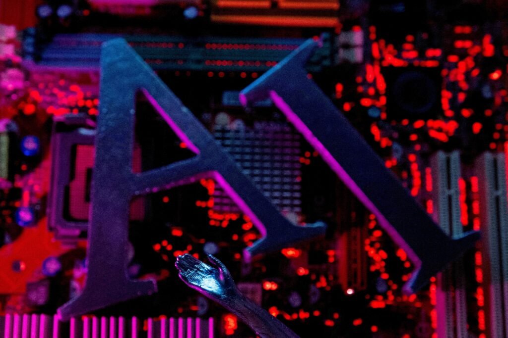 أول حرفين من كلمتي الذكاء الاصطناعي بالإنجليزية ويد روبوت في صورة توضيحية