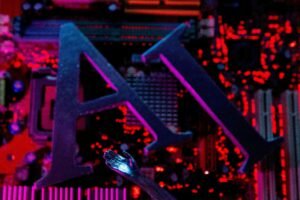 أول حرفين من كلمتي الذكاء الاصطناعي بالإنجليزية ويد روبوت في صورة توضيحية